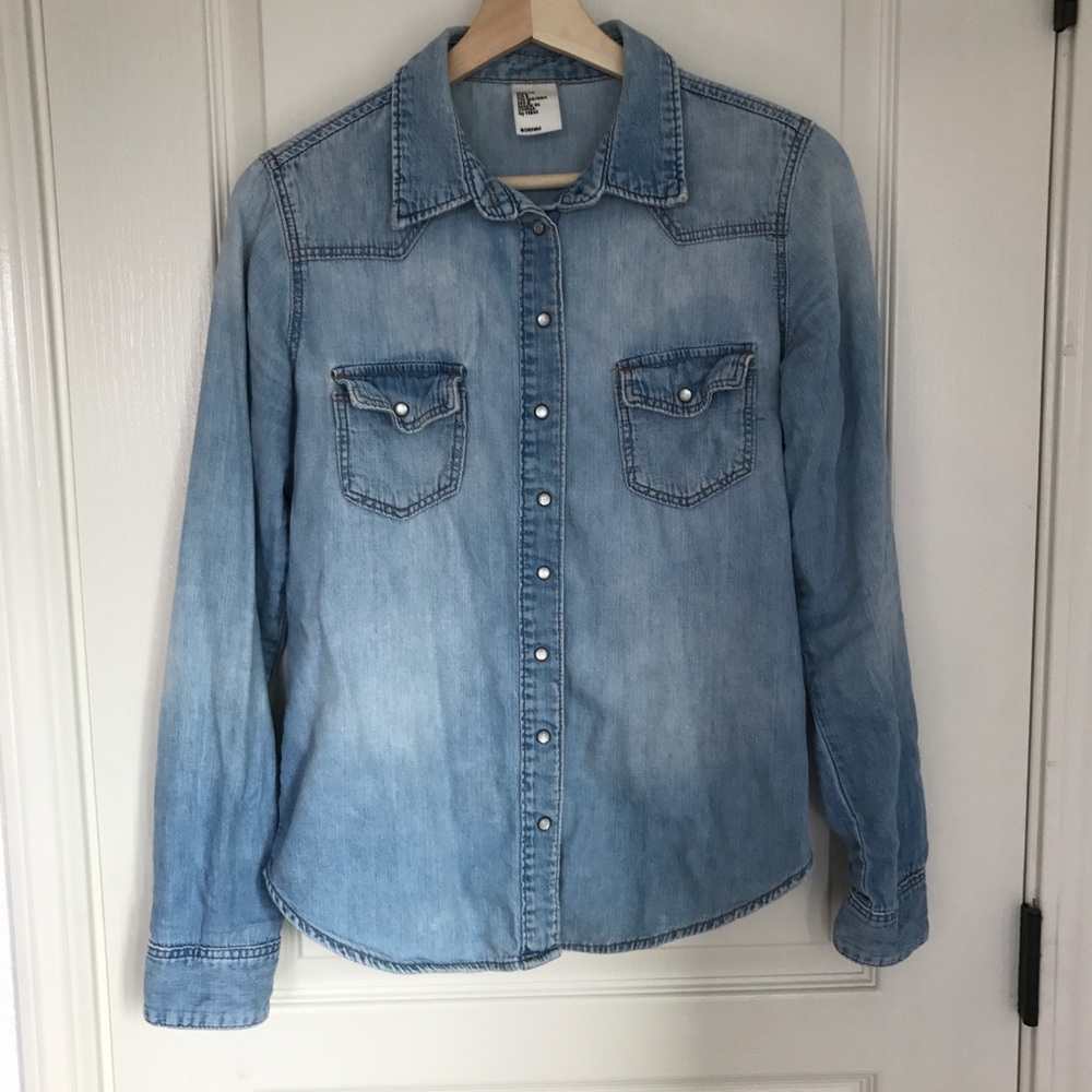 H&M denim button down shirt